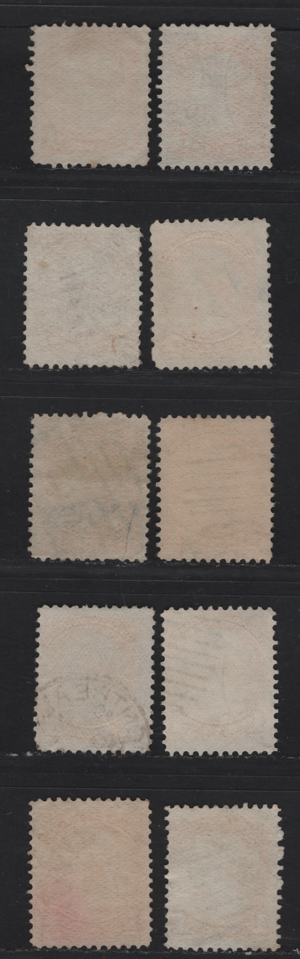 Lot 23 Canada #35i 1c Orange Yellow Queen Victoria, 1870-1893 Small Queen Issue, 10 Fine Used Singles, Mid To Late Montreal Printings, Paper Types MM-B, LM-F, LM-A, LM-C, LM-G & LM-D, Without Plate Dots