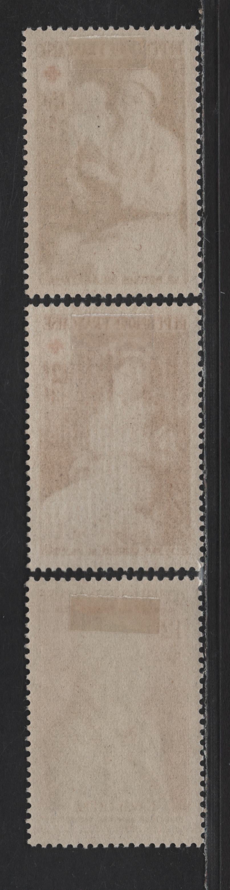 Lot 251 France SC#B282-B284 12fr+3fr - 15fr+5fr Red Brown - Indigo Madame Vigee-Lebrun & Her Daughter - Count Antoine de La Vallette, 1953 Red Cross Semi Postals, 3 VFOG Singles, DF & Fluorescent Papers