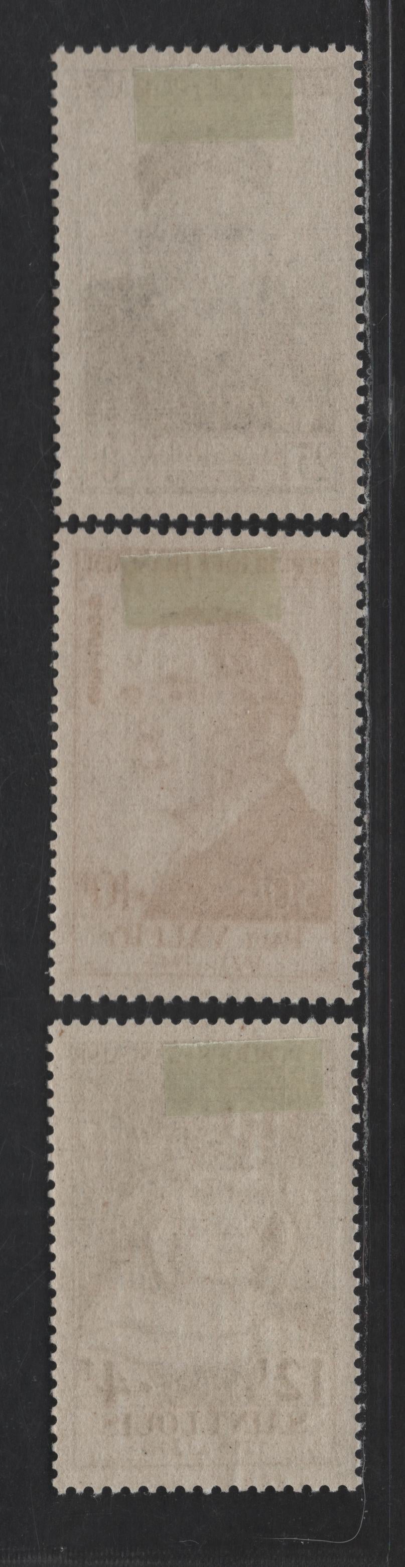 Lot 252 France SC#B285, B289-B290 12fr+4fr - 30fr+10fr Deep Blue - Deep Claret Louis IX, 1954 King Louis IX Issue, 3 VFOG Singles, Fluorescent Paper