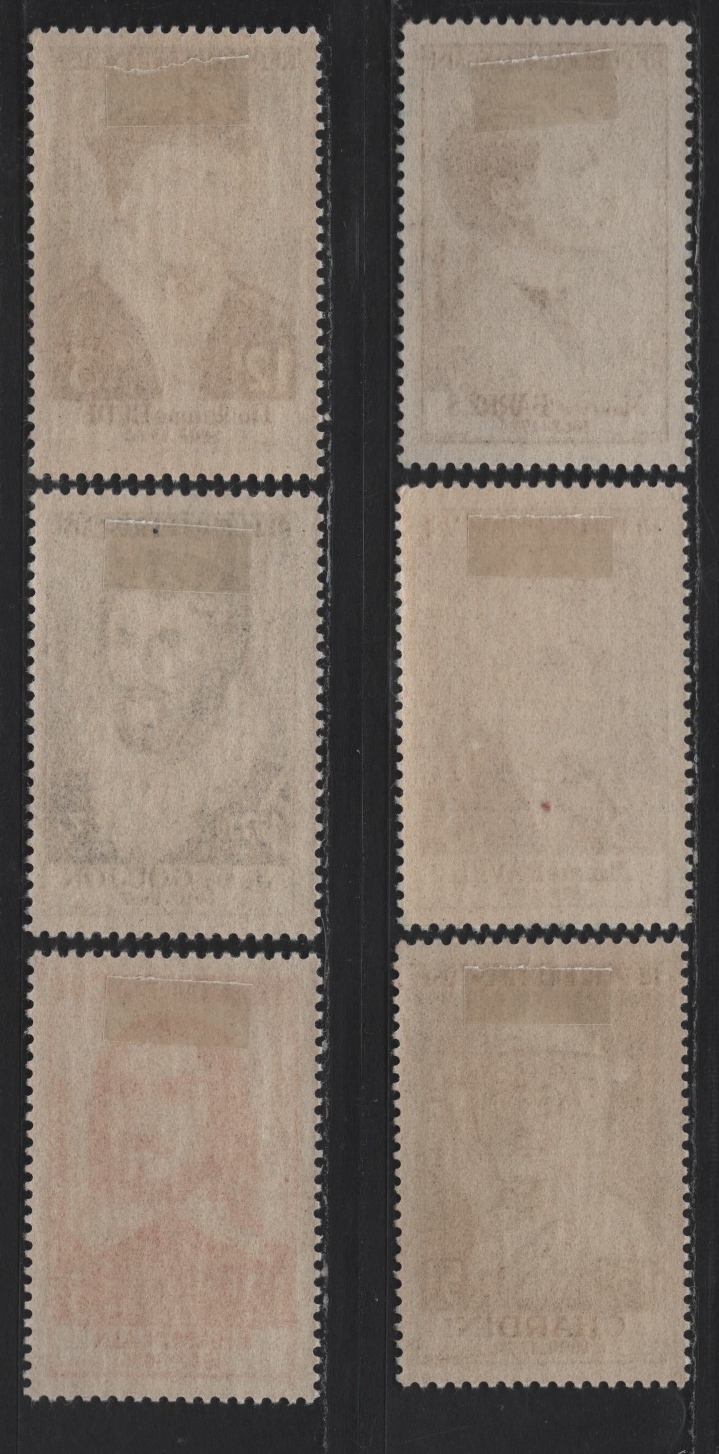 Lot 262 France SC#B303-B308 12fr+3fr - 15fr+5fr Sapphire - Deep Violet Guillaume Bude - Maurice Ravel, 1956 Semi Postals, 6 VFOG Singles, LF & Fluorescent Papers