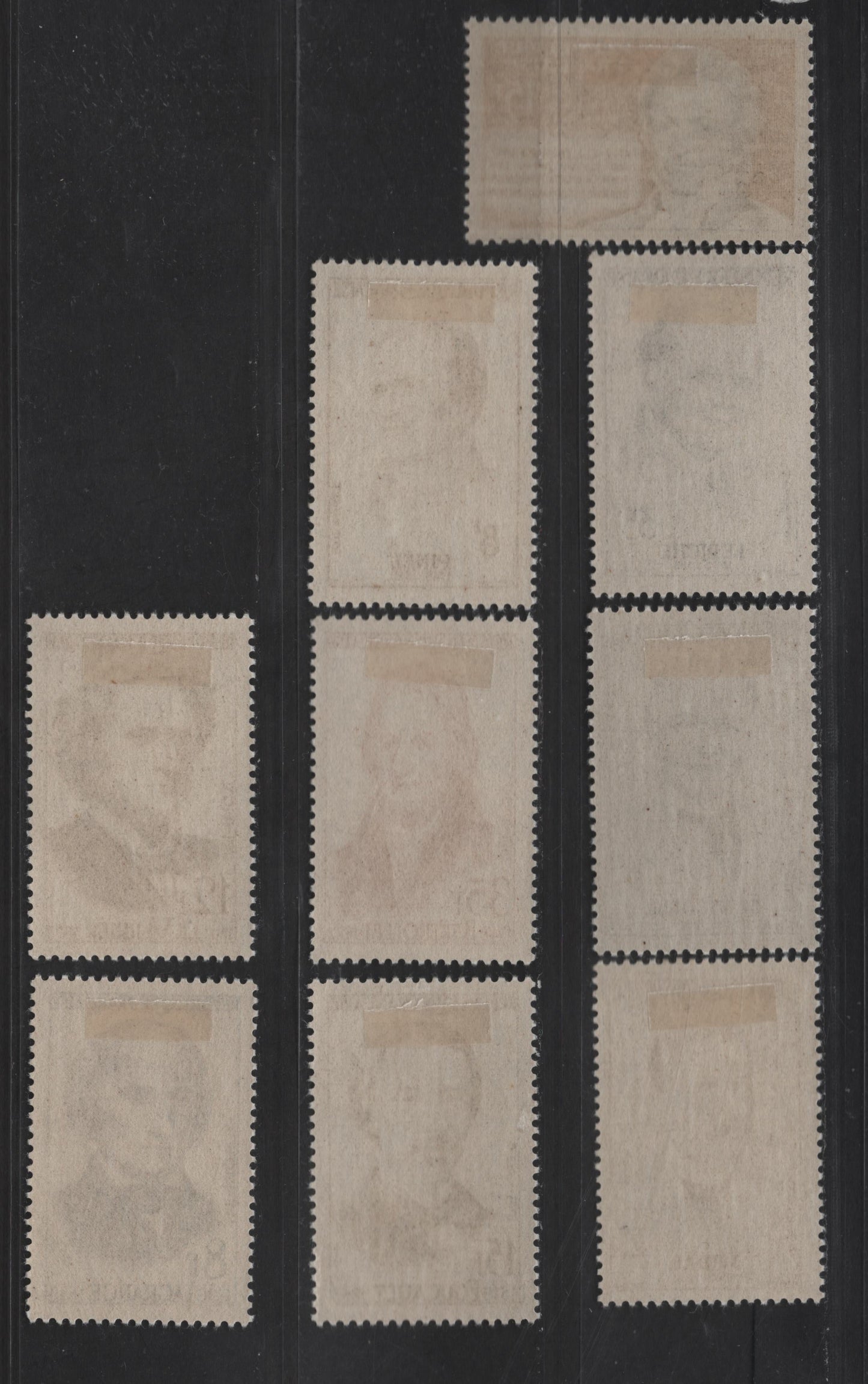 Lot 270 France SC#864-872 15fr - 35fr Olive Bistre & Greenish Black - Maroon and Copper Red Louis Jacques Thenard - Joseph Louis Lagrange, 1957-1958 Thenard - French Scientist Issues, 9 VFOG Singles, Low Fluorescent Papers