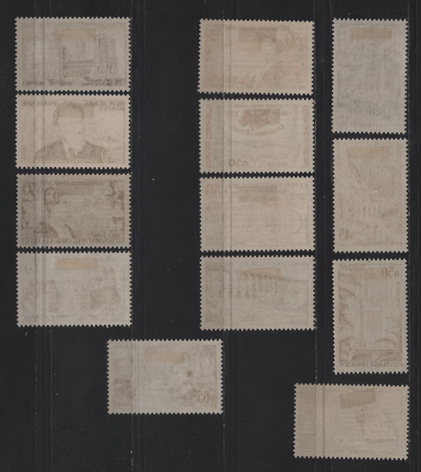 Lot 277 France SC#943-951, 956-958 15c - 50c Blue & Indigo - Brown, Yellow & Rose Laon Cathedral - Woman of Nice & Shore, 1960 Scenic Views - Annexation of Nice Issues, 13 VFOG Singles, LF, MF & DF Papers