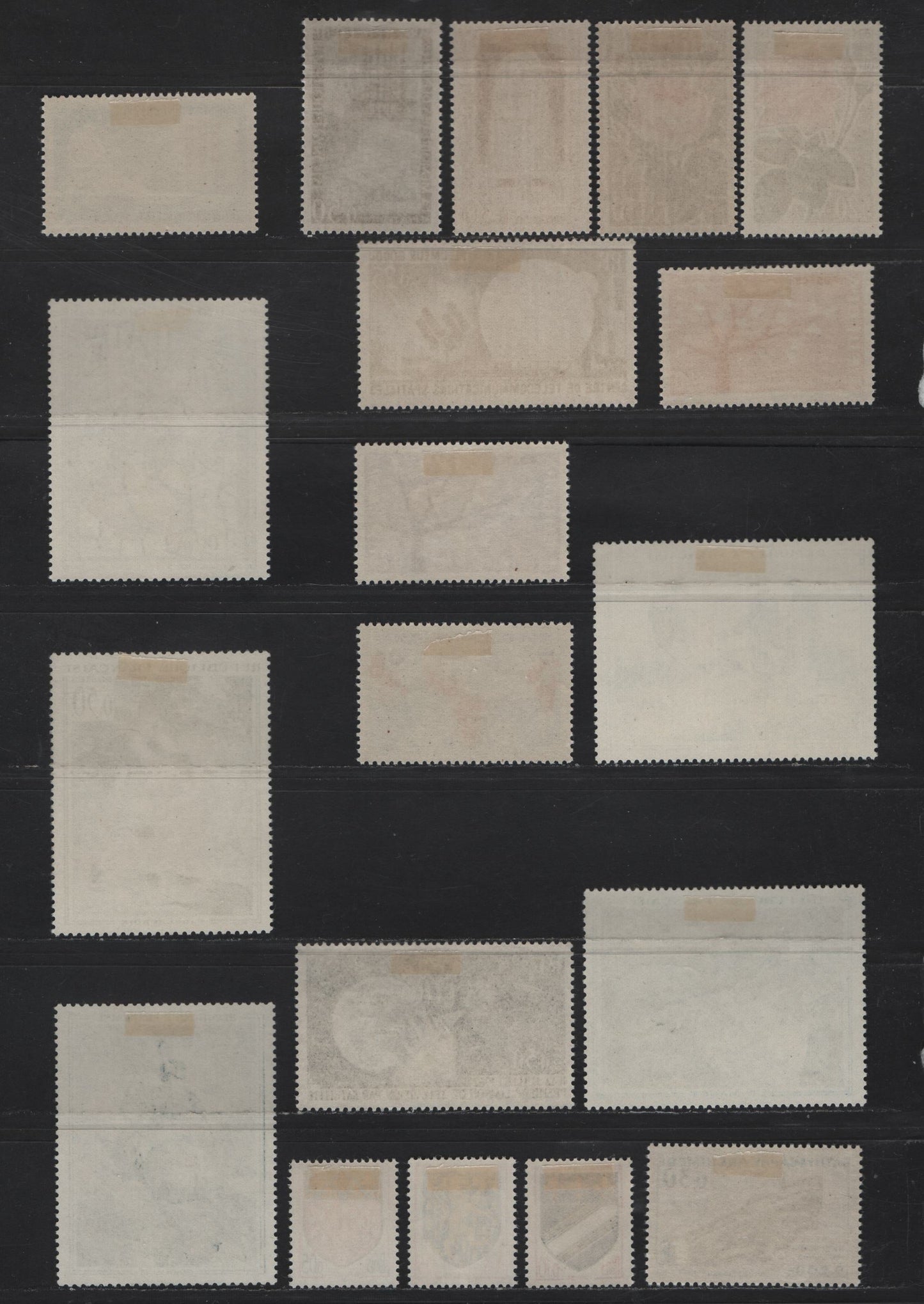 Lot 285 France SC#1040-1058 5c - 50c Vermillion, Ultramarine & Yellow - Indigo Arms - Memorial Ile de la Cite, 1962-1963 Arms - Heroes Issues, 19 VFOG Singles, DF, Fluorescent , MF & HF Papers