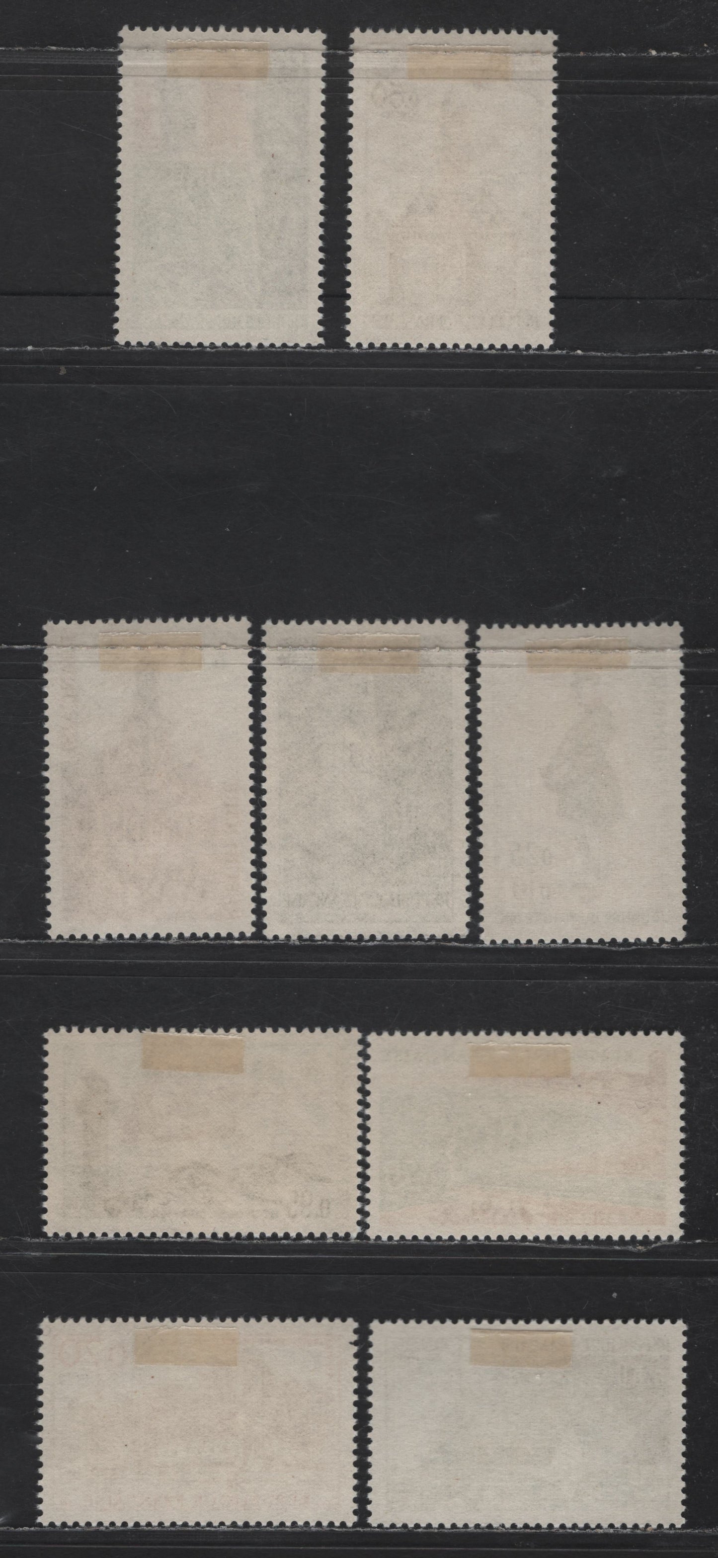 Lot 296 France SC#1185-1191, B408 50c - 25c+10c Blue, Slate Blue & Brown - Indigo, Green & Red City Hall - Letter Carrier, 1967 Views & Semi Postal Issues, 9 VFOG Singles, HF & HB Papers