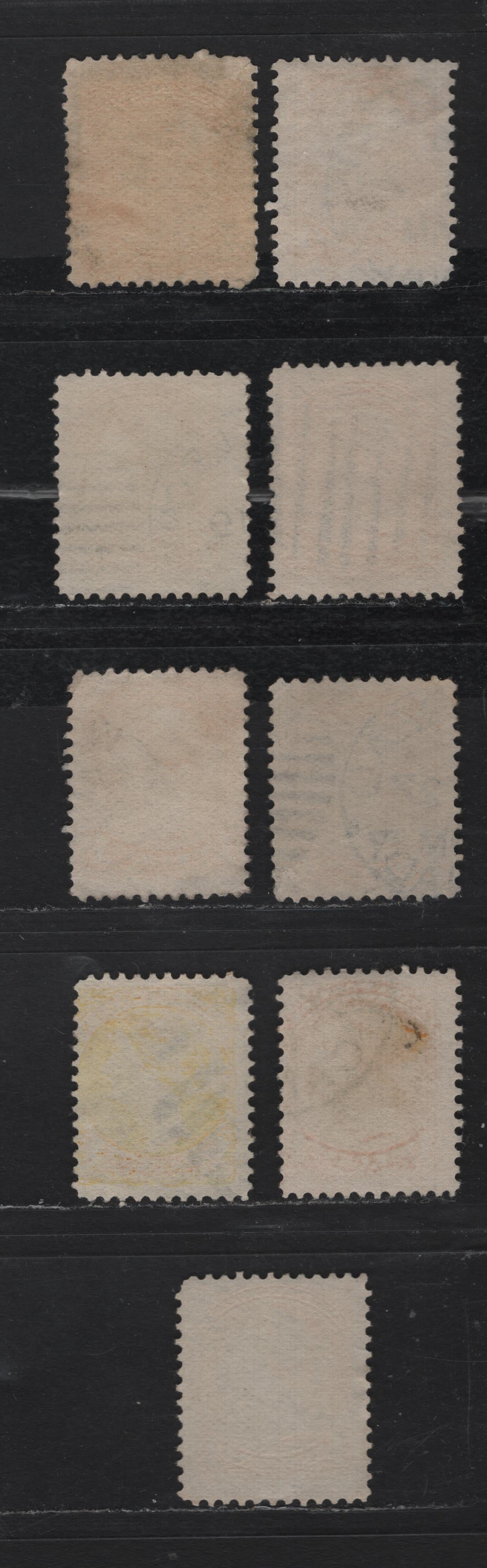 Lot 321 Canada  #35 1c Yellow, Pale Yellow, & Bright Yellow Queen Victoria, 1870-1897 Small Queen Issue, 9 Fine Used Singles Late Second Ottawa Printings On Paper Type 2O-S, See Page On Small Queen Papers For Details