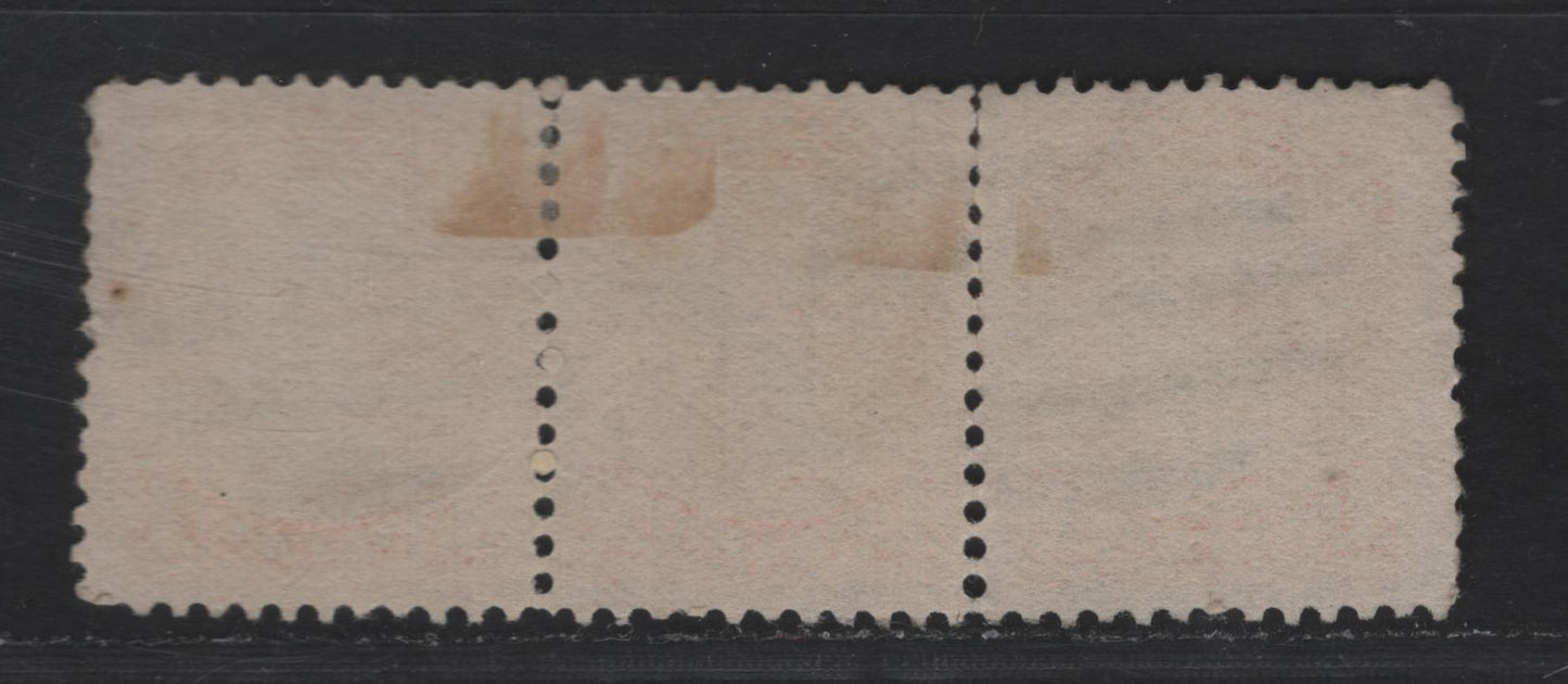 Lot 326 Canada  #35ii 1c Orange Queen Victoria, 1870-1897 Small Queen Issue, A Fine Used Strip of 3 Mid To Late Second Ottawa Printing On Paper Type 2O-S, See Page On Small Queen Papers For Details