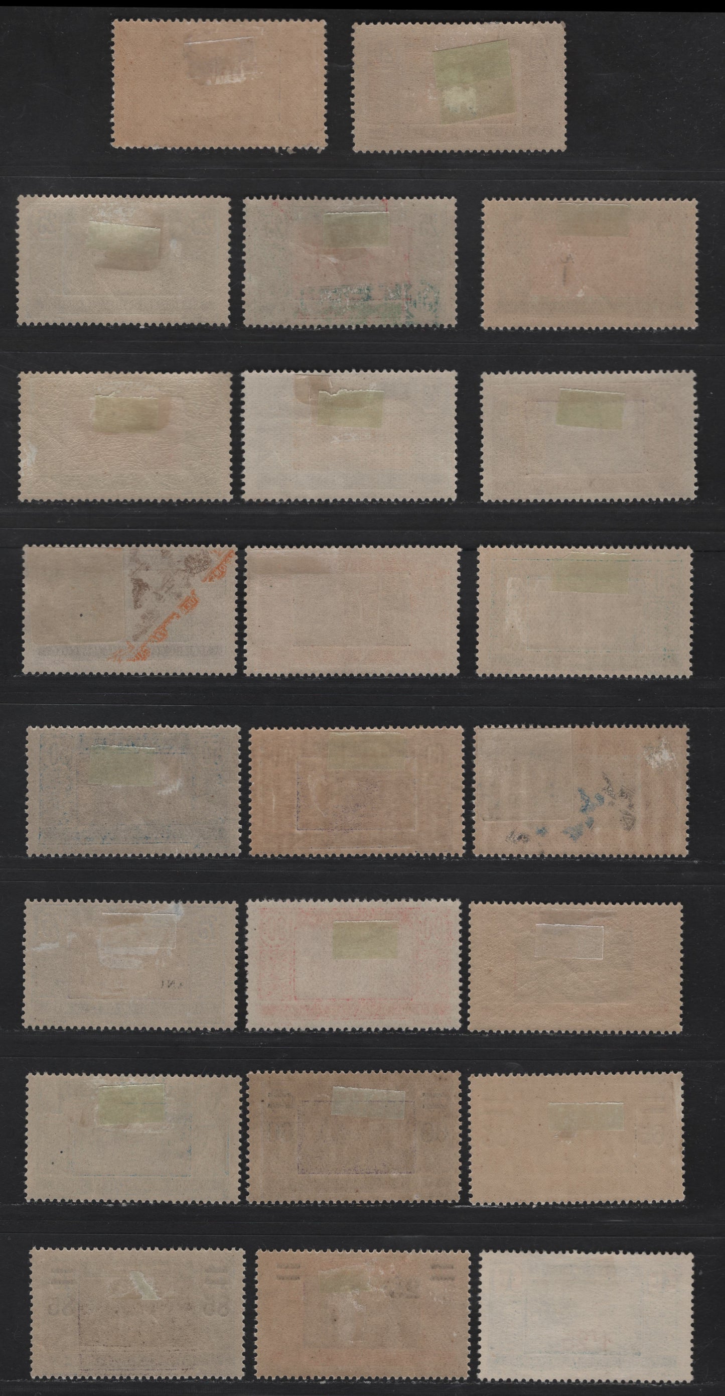 Lot 41 Mauritania SC#26a, 27-30, 32, 34, 36-37, 39, 40-43, 45-46, 49, 55-58, 60 15c - 1.25fr on 1fr Dark Brown & Black - Blue & Deep Blue Crossing Desert, 1913-1927 Crossing Desert Keyplate & Surcharge Issues, 23 F/VFOG Singles