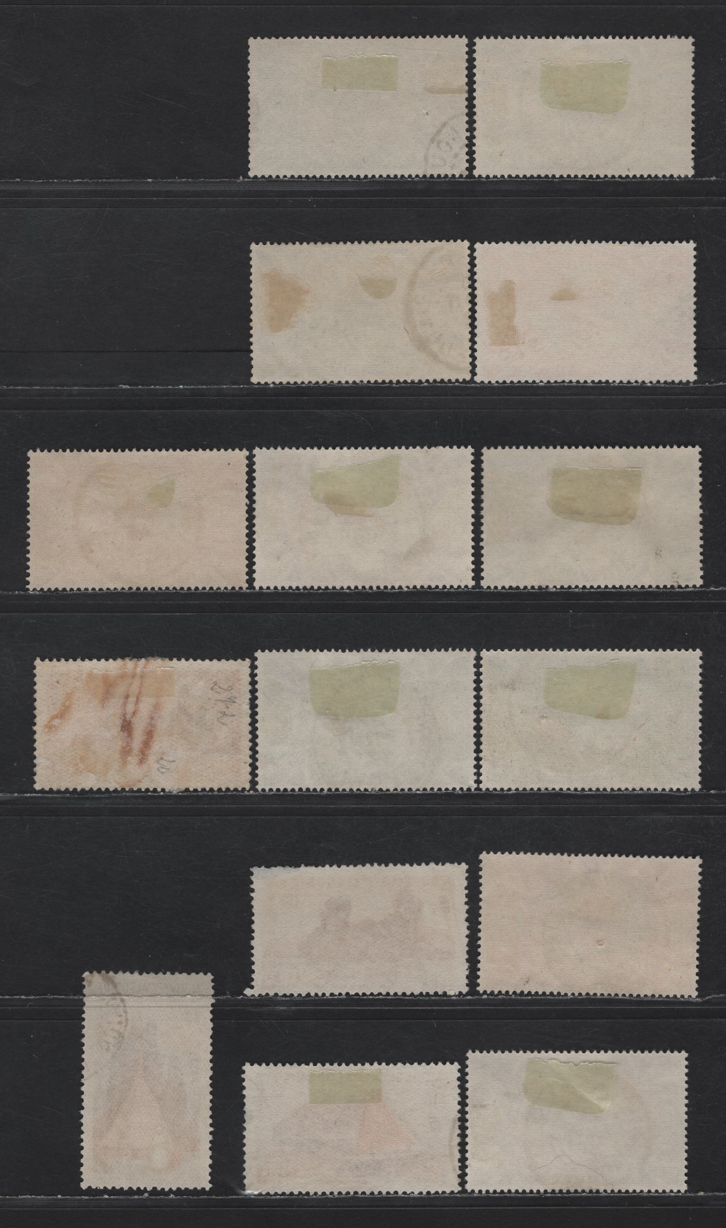 Lot 66 New Caledonia SC#253-265, 282, 289-290, 294 10c - 25fr Dark Gray Blue - Dark Blue & Orange Kagu - Chieftan's House, 1942-1948 Pictorial Issues, 15 Very Fine Used Singles