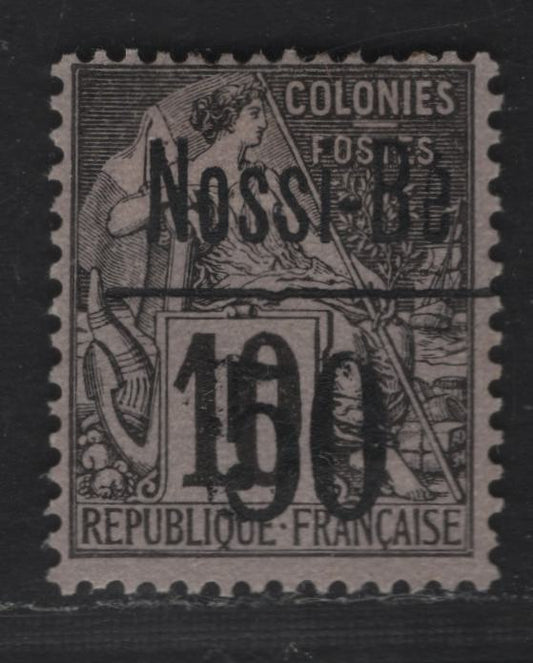 Lot 75 Nossi-Be SC#24 50 on 10c Blackish Brown Navigation & Commerce, 1893 Surcharge Issue, A Fine Unused Single