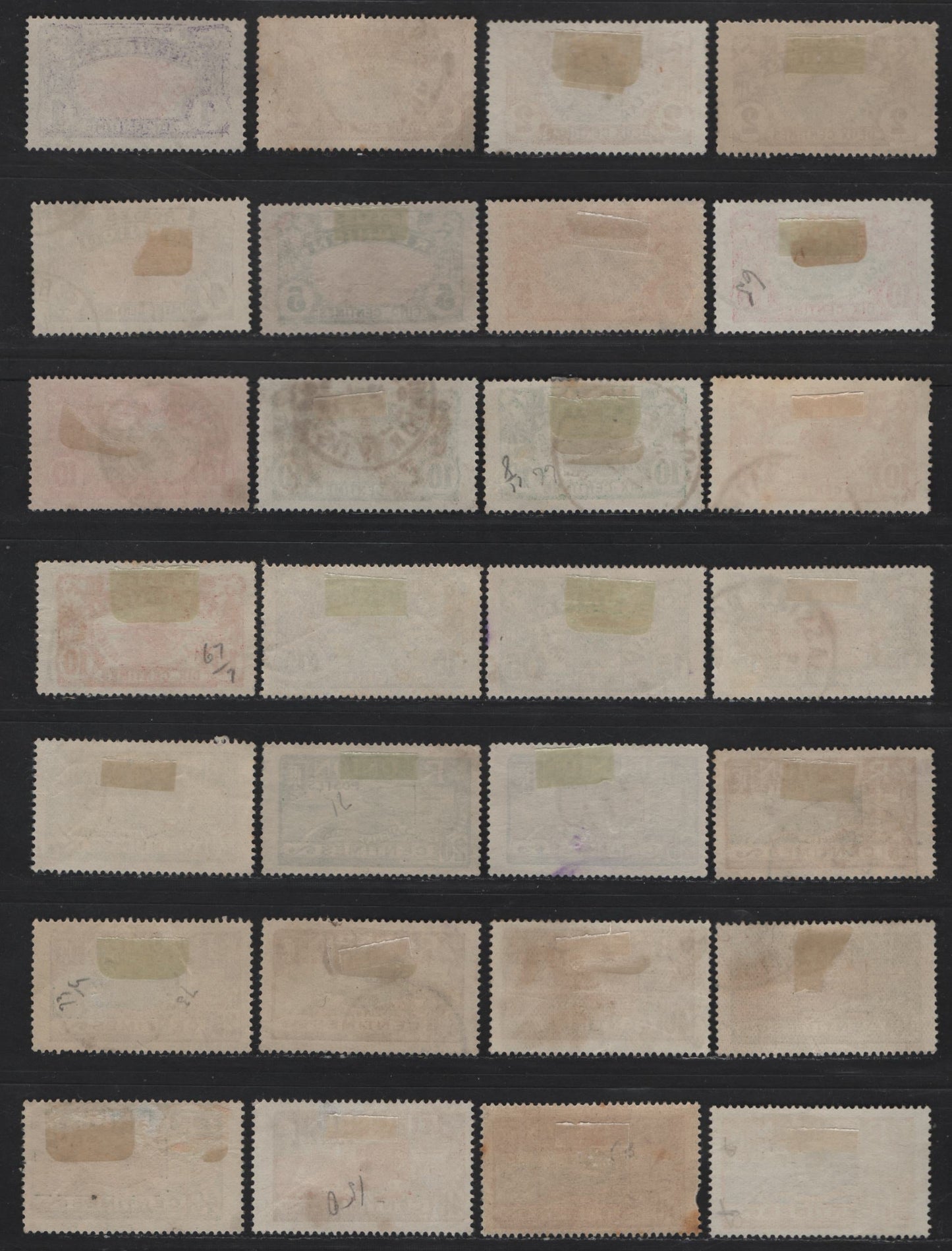 Lot 79 Reunion SC#60-74, 79, 81, 83, 85 1c - 50c Violet & Light Rose - Yellow & Violet Map of Reunion - Coat of Arms & View of St. Denis, 1907-1930 Definitive Issue, 28 Fine/Very Fine Used Singles, Additional Shades