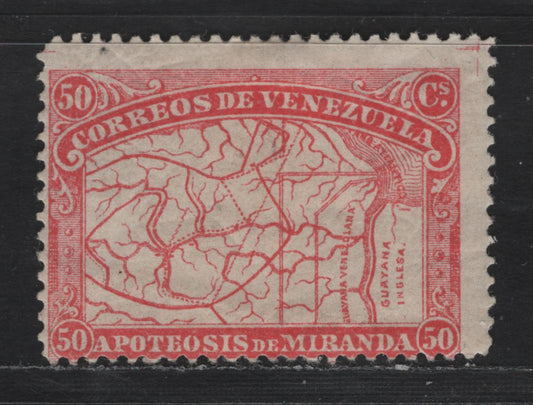 Lot 183 Venezuela SC#140 50c Rose Red De Miranda, 1896 De Miranda Issue, A VGOG Single