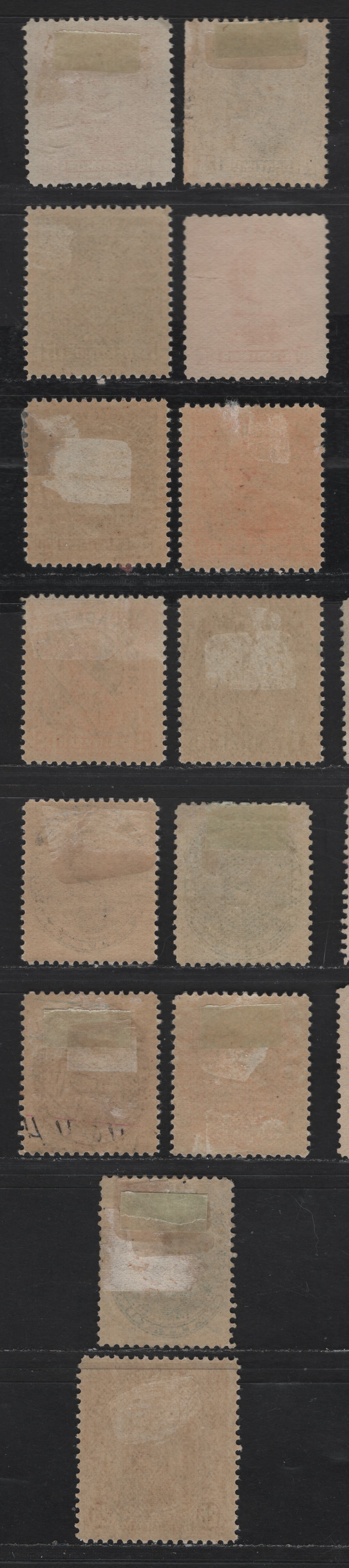 Lot 186 Venezuela SC#143-144, 146, 150-155, AR2-AR5, AR11, F2   Boliver -Resellada, 1899-1901 Bolivar Sidefaces & Overprints Issues, 14 F/VFOG & Unused Singles, 143, 144 & 146 Have No Gum
