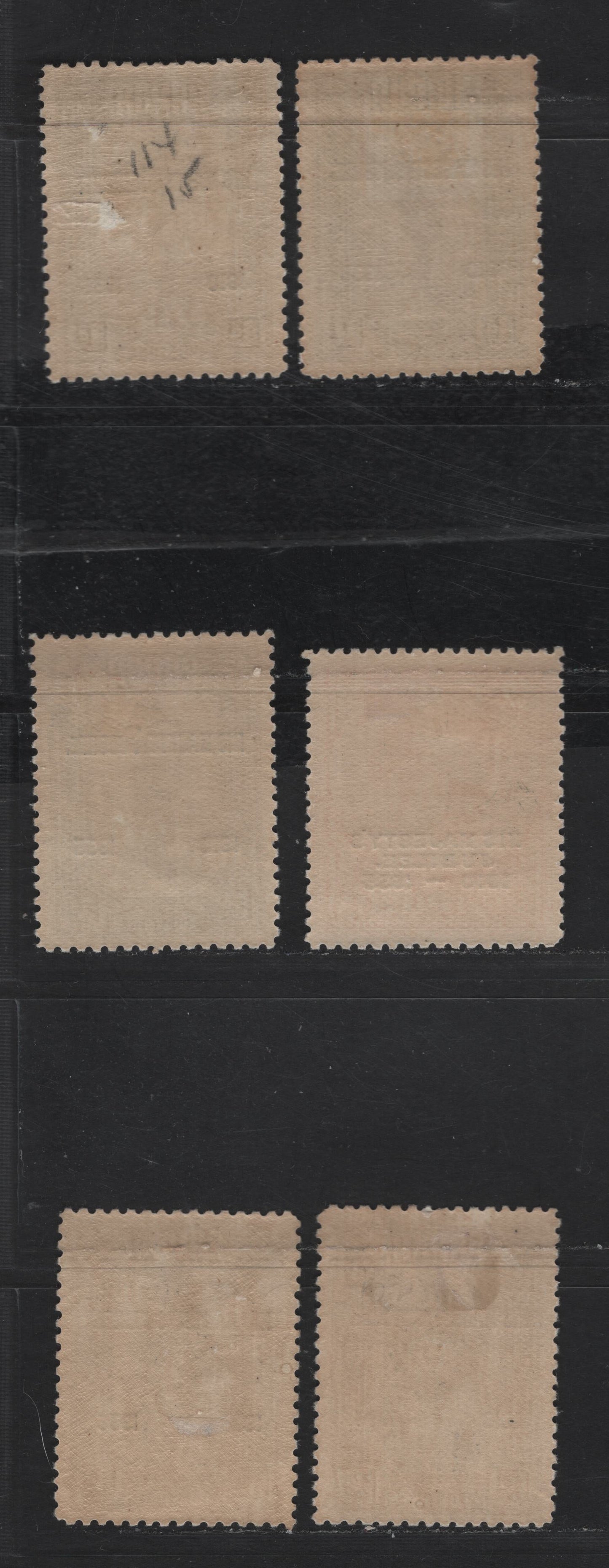 Lot 224 Papua SC#114-117 1d - 5d Yellow Green & Black - Greenish Slate & Black Warrior, 1935 Silver Jubilee Issue, 6 VFOG Singles, Additional Shades Of 1d & 3d