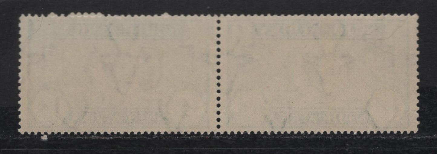 Lot 239 South Africa SC#68var 1/2d Prussian Green & Black King George V, 1935 Silver Jubilee Issue, A VFNH Pair, Vertical Scratch Through 'Jubil'