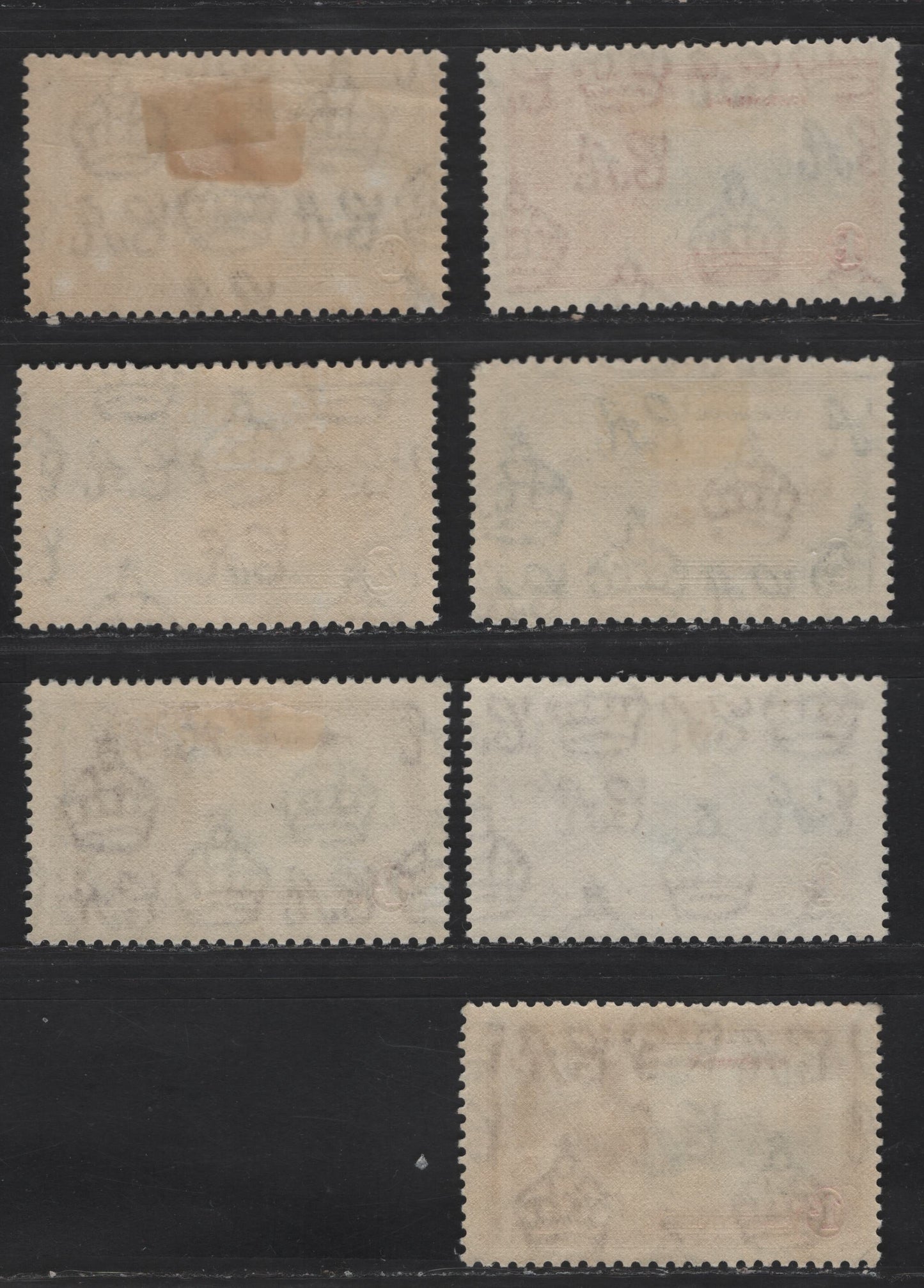 Lot 281 Bermuda SC#100-103 1d - 1/- Carmine Red & Dark Gray Blue - Deep Purple & Indigo King George V & Castle, 1935 Silver Jubilee Issue, 7 VFOG Singles, Different Shades Of 2.5d & 1/-