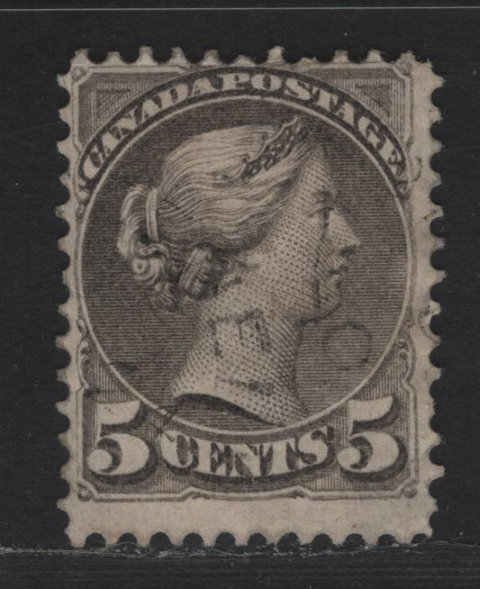 Lot 301 Canada SC#42 5c Gray Queen Victoria, 1870-1893 Small Queen Issue, A Fine Used Single, Late 2nd Ottawa Printing, Clear Sharp Impression, 2O-U Paper