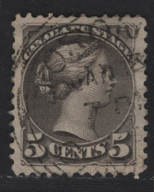 Lot 304 Canada SC#42 5c Deep Gray Queen Victoria, 1870-1893 Small Queen Issue, A Very Fine Used Single, Late 2nd Ottawa Printing, Large Margins, Perf 12x11,9m Paper 2O-M