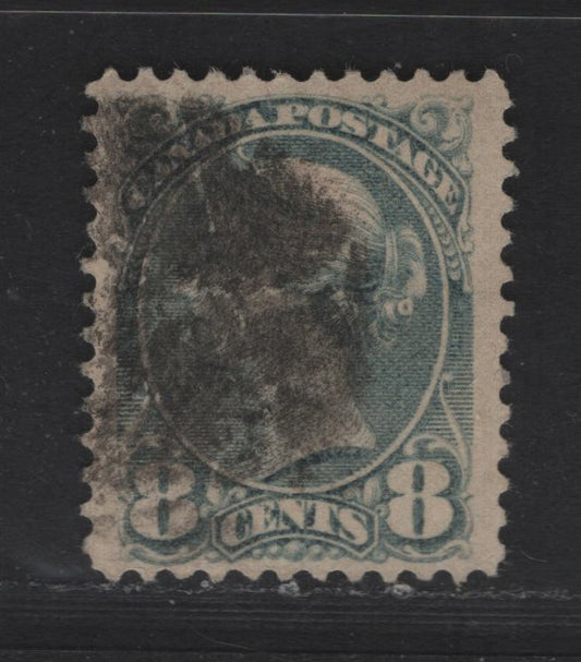 Lot 313A Canada  #44a 8c Blue Grey Queen Victoria, 1870-1897 Small Queen Issue, A Fine Used Single Mid-Second Ottawa Printing On Scarce Vertical Wove Paper Type 2O-V, Most All 8c Stamps Are On Horizontal Wove