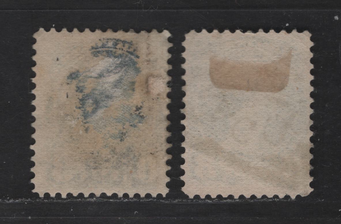 Lot 316 Canada  #44a 8c Blue Grey Queen Victoria, 1870-1897 Small Queen Issue, 2 Fine Used Singles Mid-Second Ottawa Printings On Paper 2O-T & 2O-D