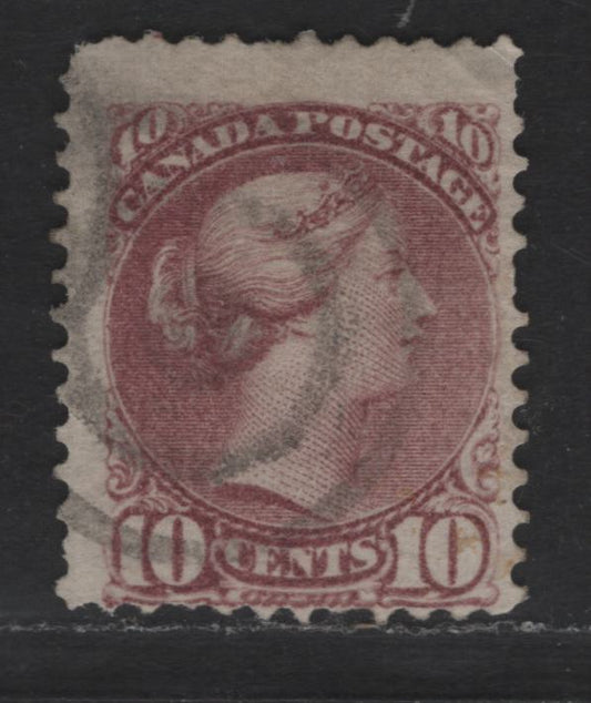 Lot 324 Canada  #40 10c Dull Rose Lilac Queen Victoria, 1870-1897 Small Queen Issue, A VG Used Single Mid-Montreal Printing On Paper MM-B, Perf. 12
