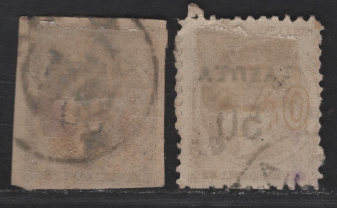 Lot 114 Greece SC#130, 143 50l on 40l - 30l on 40l Salmon - Violet Hermes Head, 1900 Large Hermes Heads Surcharged Issue, 2 Fine/Very Fine Used Singles