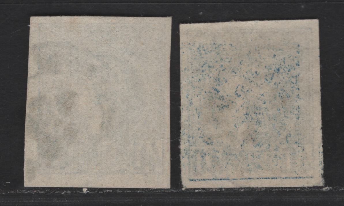 Lot 141 Greece SC#98 40l Blue Hermes Head, 1891-1895 Small Hermes Head Issue, 2 Very Fine Used Imperf Singles, Two Shades