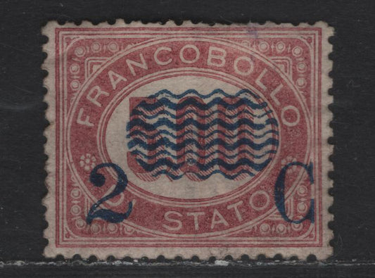 Lot 170 Italy SC#45 2c on 5l Lake Wavy Lines, 1878 Surcharged Issue, A FOG Single