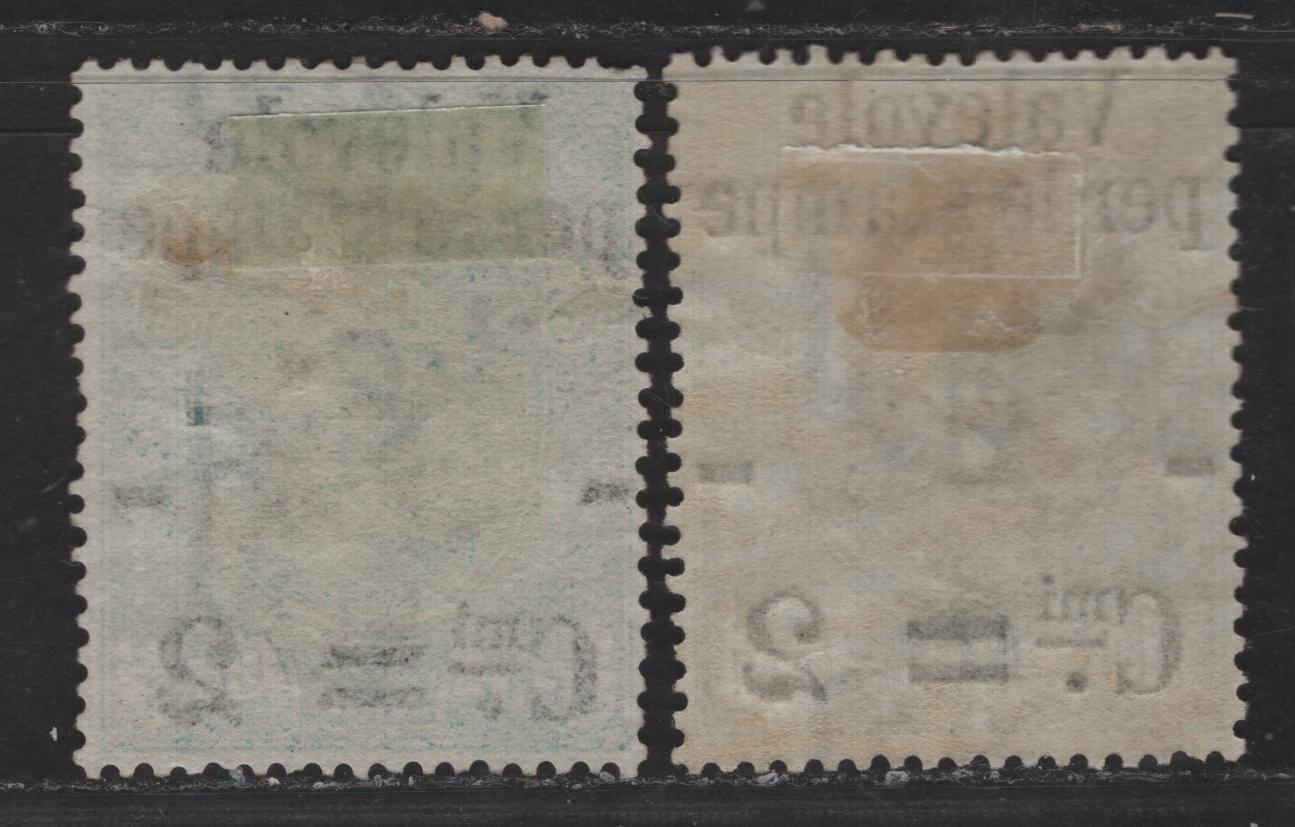 Lot 175 Italy SC#58, 61 2c on 10c & 2c on 75c Olive Gray & Blue Green Humbert I, 1890 Surcharged Parcel Post Issue, 2 FOG & Unused Singles