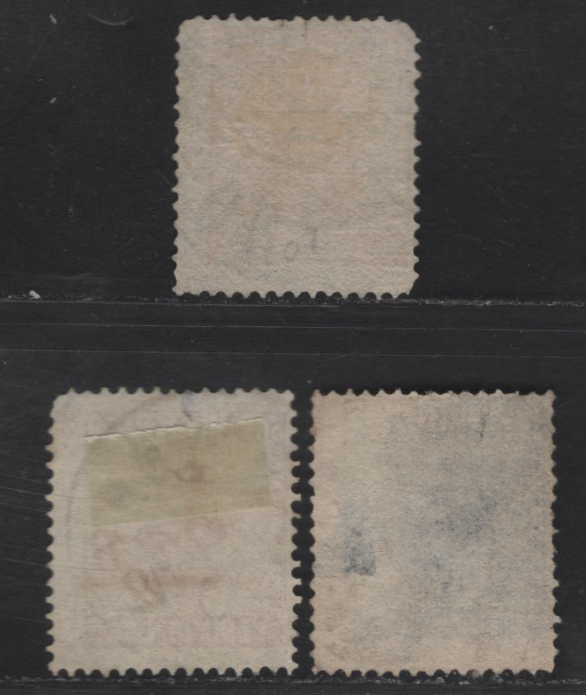 Lot 229 Sweden SC#8. 10a, 12 12o - 50o Blue - Rose Arms, 1858-1862 Arms Issue, 3 Very Good Used Singles, Reduction For Tear