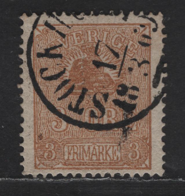 Lot 232 Sweden SC#13 3o Bistre Brown Lion & Arms, 1862-1869 Lion & Arms Issue, A Fine Used Single, Type II