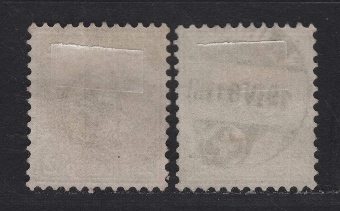 Lot 267 Switzerland SC#52, 54 2c & 15c Bistre Brown - Lemon Seated Helvetia, 1867-1878 Seated Helvetia Issue, 2 Fine/Very Fine Used Singles, Checked Cancel Against Other Known Cancellations From The Period & Looks Good