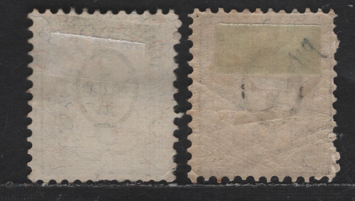 Lot 271 Switzerland SC#70-a 3c Gray Brown & Brown Numeral, 1882-1899 Numeral Issue, 2 Very Good/Fine Used Singles, Wmk 182, Type 2, Granite Paper, Small Corner Crease At Lower Left Of Scarcer Gray Shade