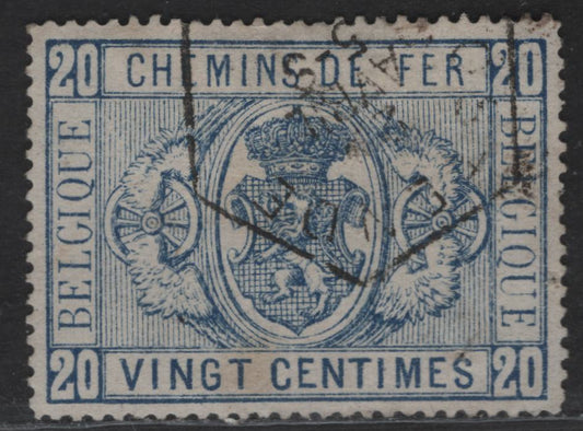 Lot 31 Belgium SC#Q2 10c Blue Coat of Arms, 1879-1882 Parcel Post Issue, A Fine Used Single, Tiny Pinhole At 'S' of Centimes