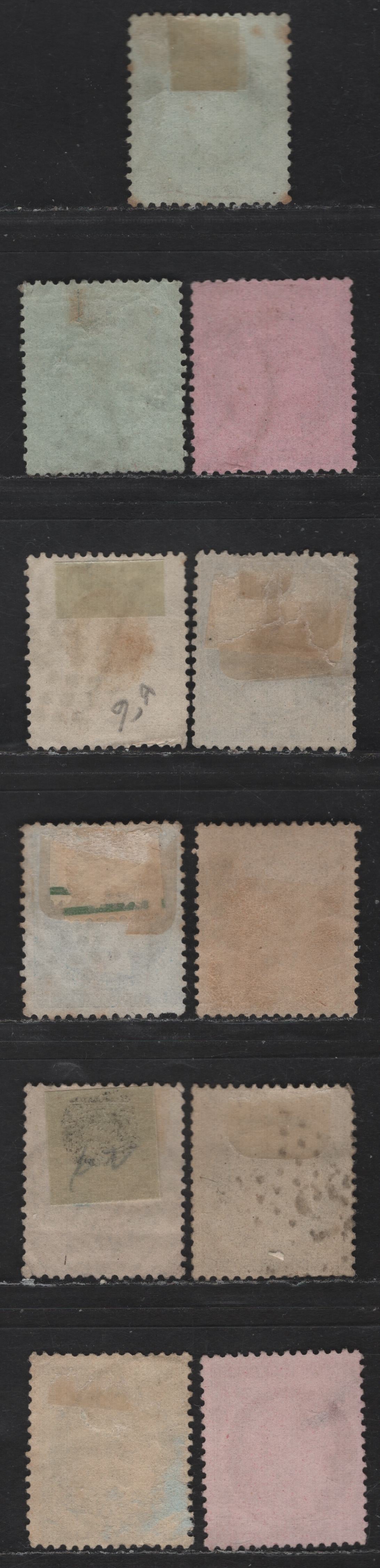 Lot 60 France SC#53-a, 55-59, 62, 63b 5c - 80c Yellowish Green on Pale Blue - Rose on Pinkish Ceres Head, 1870-1875 Ceres Heads Issue, 11 Very Good/Fine Used Singles, Smaller & Larger Numerals, Includes 3 Shades Of 30c Brown