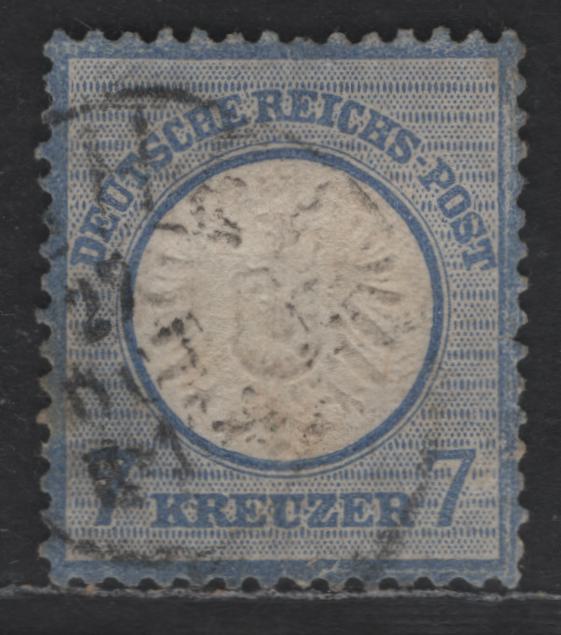 Lot 81 German States - Bavaria SC#24 7kr Ultramarine Eagle, 1872 Eagle With Large Shield Issue, A Very Fine Used Single