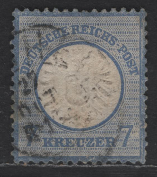 Lot 81 German States - Bavaria SC#24 7kr Ultramarine Eagle, 1872 Eagle With Large Shield Issue, A Very Fine Used Single