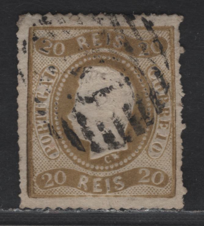 Lot 168 Portugal SC#27var 20r Bistre King Luiz, 1867-1870 Perforated Embossed Issue, A Very Good Used Single