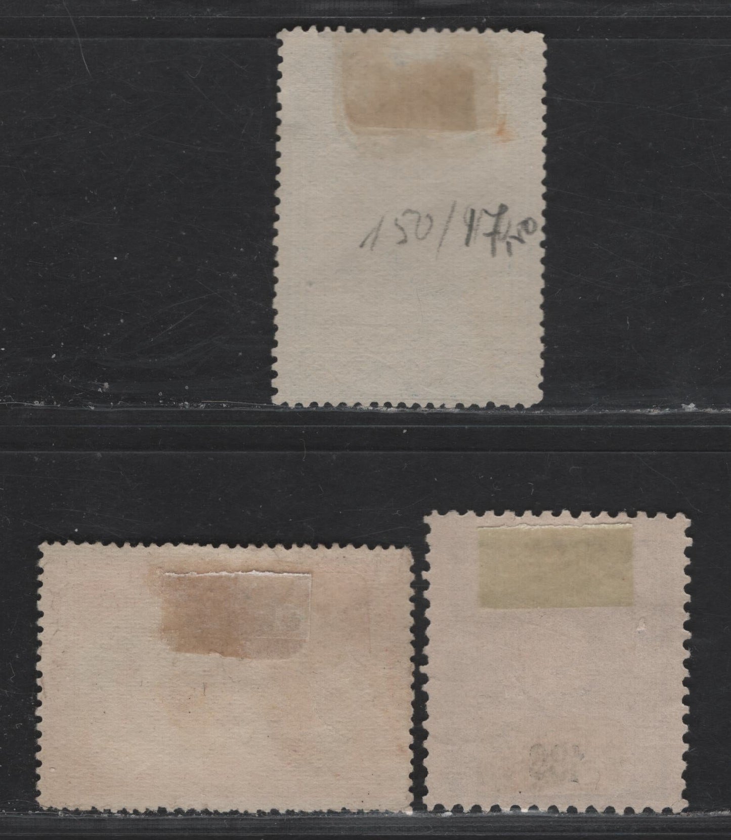 Lot 176 Portugal SC#128, 148, 151 180r - 50r Slate on Pinkish - Dark Blue King Carlos & Vasco da Gama, 1895-1905 King Carlos - Vasco de Gamma Issues, 3 Fine Unused Singles