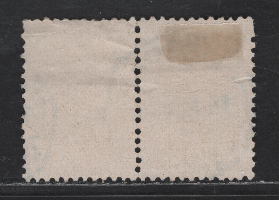 Portugal SC#487A 1.60e on 2c Slate Green Ceres, 1928-1929 Surcharged Issue, A Very Good Used Pair, Glazed Paper, Small Internal Wrinkle