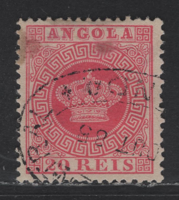 Lot 199 Angola SC#11 20r Carmine Rose Crown, 1881-1885 Crown Issue, A Fine Used Single, Perf 12.5