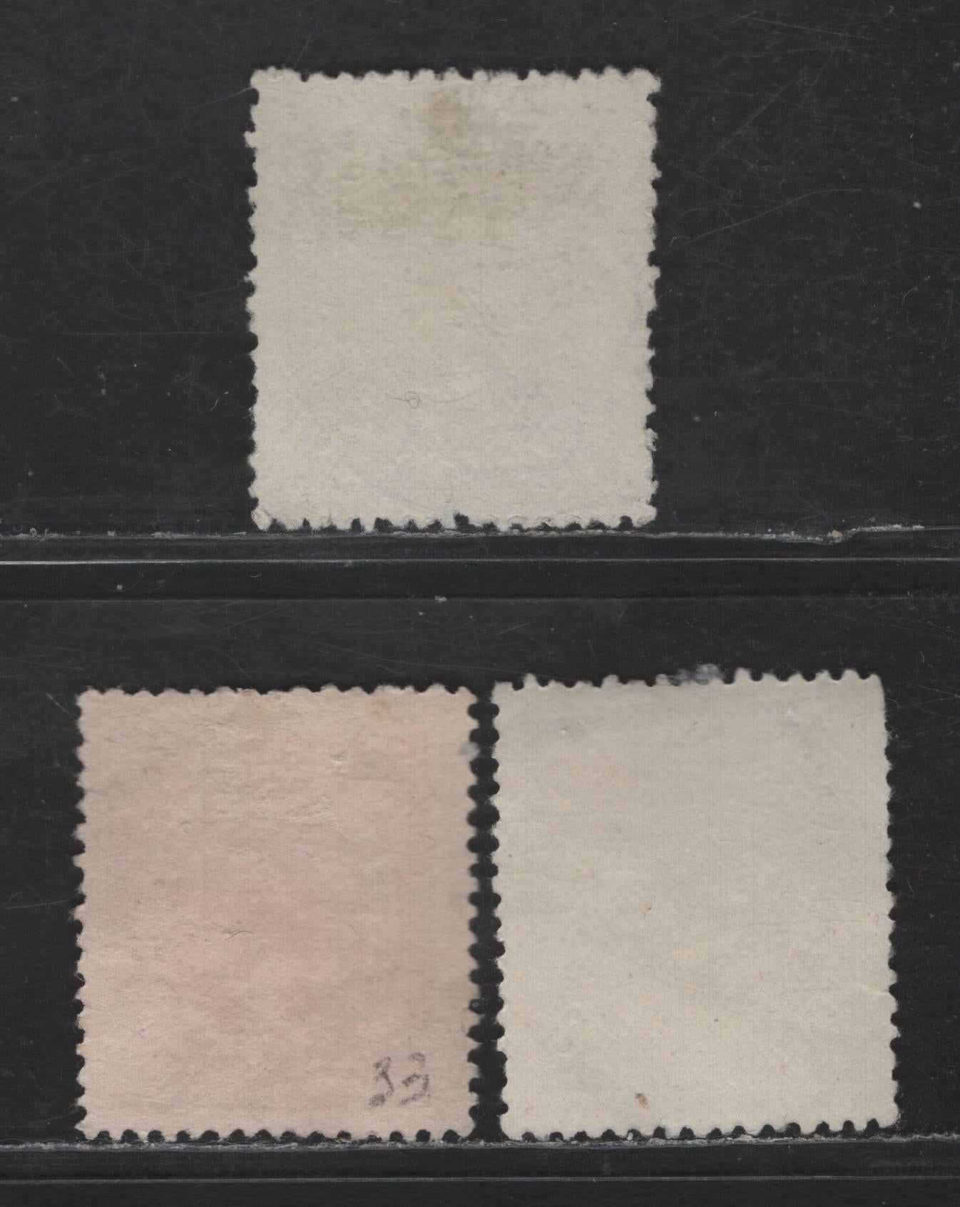 Lot 202 Angola SC#29a, 30b, 33 25r - 100r Green & Brown King Carlos, 1893-1894 King Carlos Portraits Issue, 3 Fine/Very Fine Used Singles, Chalky & Enamelled Paper, Perf 12.5