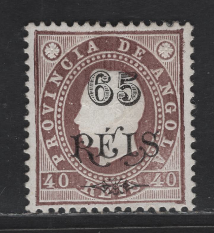 Lot 204 Angola SC#61 65r on 40r Chocolate King Carlos, 1902 Surcharged Issue, A VFOG Single