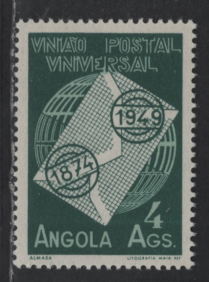 Angola SC#327 4a Dark Green & Light Green UPU, 1949 UPU Issue, A VFOG Single