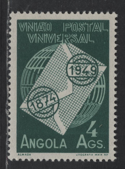 Angola SC#327 4a Dark Green & Light Green UPU, 1949 UPU Issue, A VFOG Single