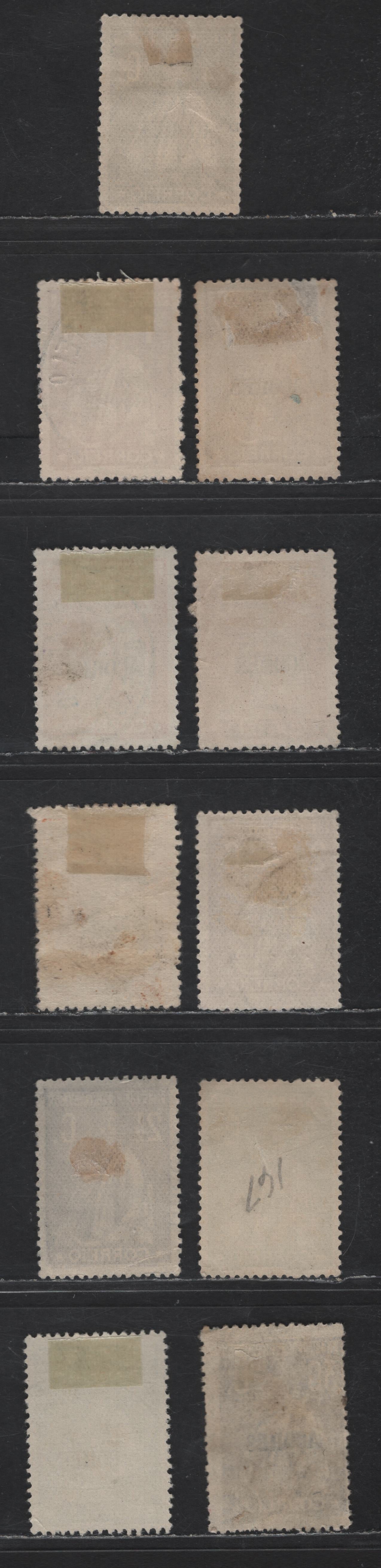 Lot 237 Azores SC#173, 177, 180, 180b, 181, 184, 193 1/4c - 30c Olive Brown - Gray Brown Sower (Ceres), 1917-1921 Sower (Ceres) Issue, 11 Fine/Very Fine Used Singles, Ordinary Paper For Most, Thick Carton Paper On Scarce 2c, Perf 15x14