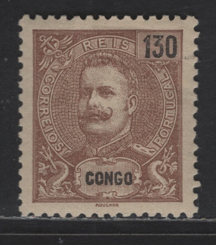 Lot 245 Portuguese Congo SC#29 130r Brown on Straw King Carlos, 1898-1903 King Carlos Portraits Issue, A VFOG Single