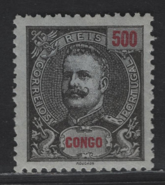 Lot 247 Portuguese Congo SC#34 500r Black & Red King Carlos, 1898-1903 King Carlos Portraits Issue, A VFOG Single