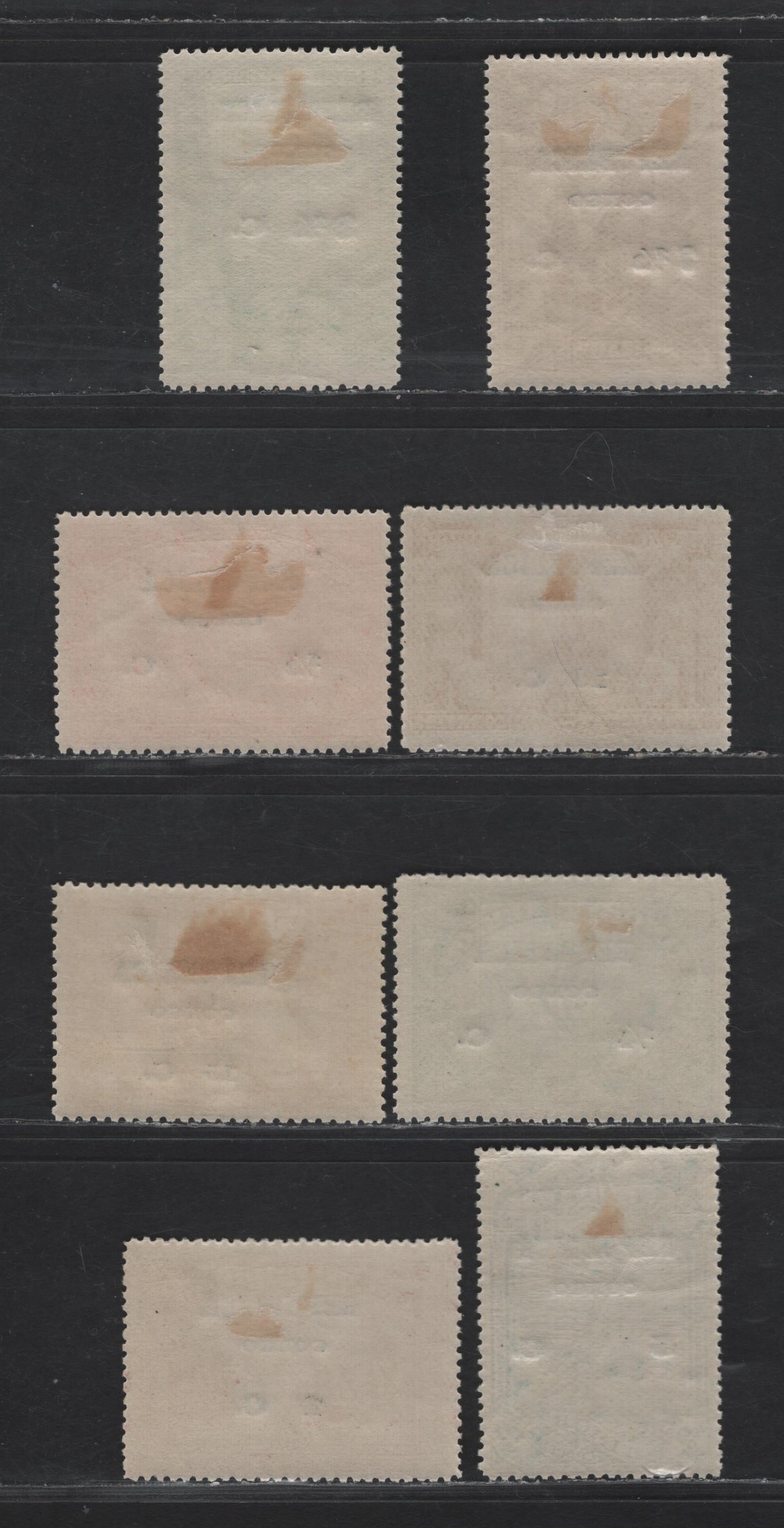 Lot 254 Portuguese Congo SC#91-98 1/4c on 1/2a -15c on 24a Blue Green - Bistre Vasco da Gama, 1913 Republica Overprints On Timor Stamps Issue, 8 F/VFOG Singles