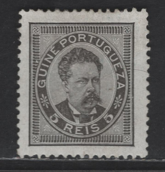 Lot 260 Portuguese Guinea SC#22 5r - 500r Black King Luiz, 1886 King Luiz Issue, A VFOG Single