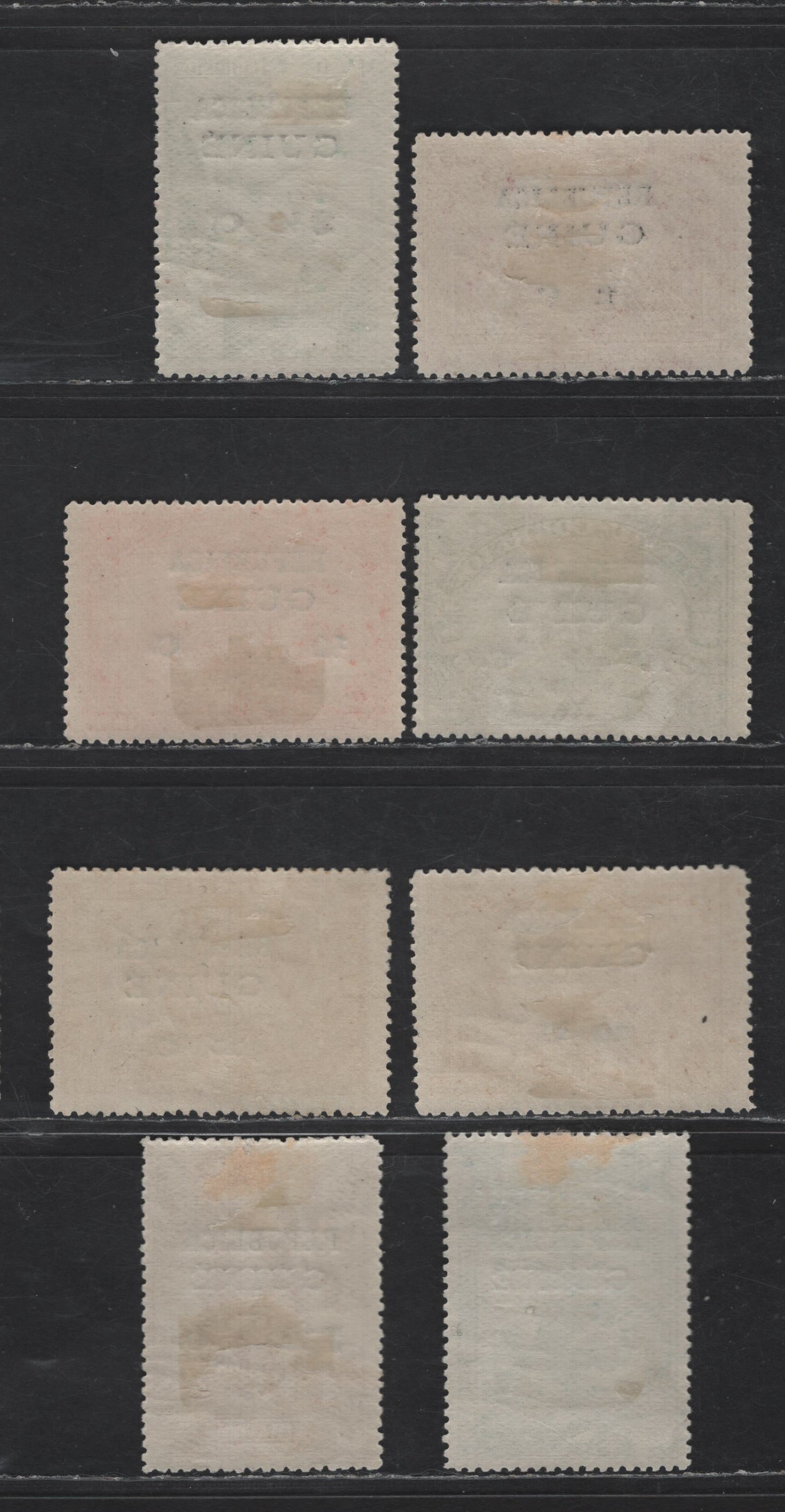 Lot 263 Portuguese Guinea SC#116-123 1/4c on 1/2c - 15c on 24a Blue Green - Bistre Vasco da Gama, 1915 Republica Overprints On Macao Stamps Issue, 8 F/VFOG Singles